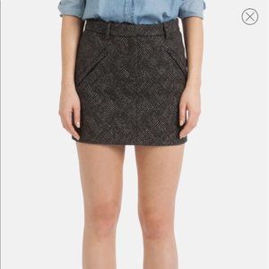 MAJE ‘Fibranne' Woven Metallic Miniskirt